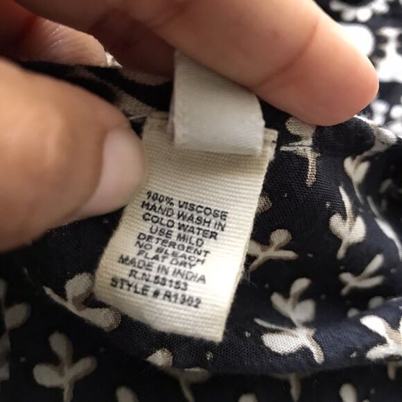 Raga Black Floral V Neck Long Sleeve Flowy Bohemian Casual Maxi Dress M - Picture 6 of 7